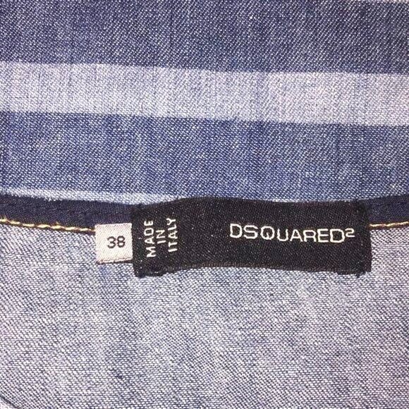 Dsquared2 Dress Size 38 Womens Distressed Denim Belt Snap Short Sleeve Blue - Picture 4 of 15